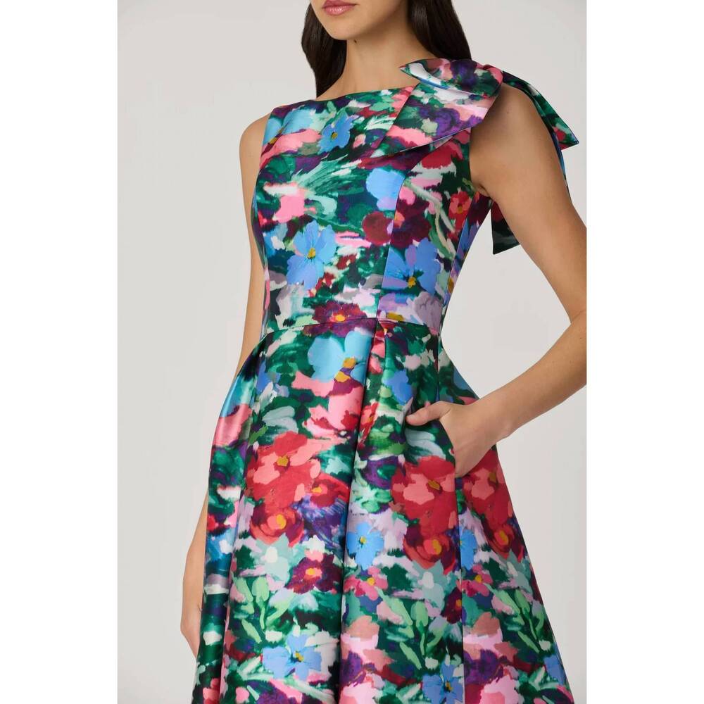 NEW SHOSHANNA eleanor midi dress in navy multi - Picture 3 of 5
